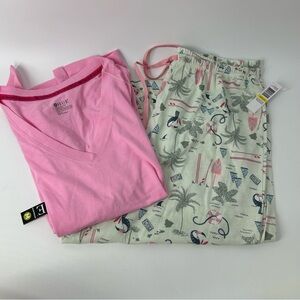 HUE Tropical Surf and Sail Print Pajama Set Medium